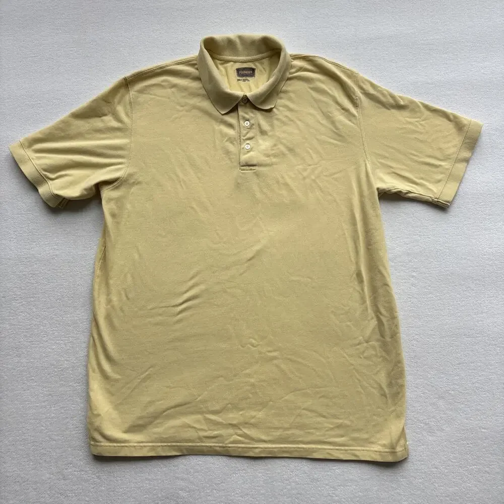 The Foundry Supply Co Men‎ 2XLT Yellow Polo Short Sleeve 100% Cotton